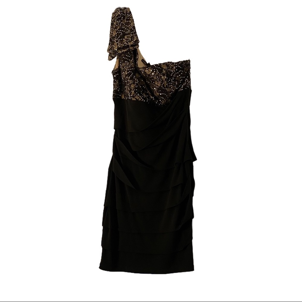 Black Dress with Lace sequin, fitted